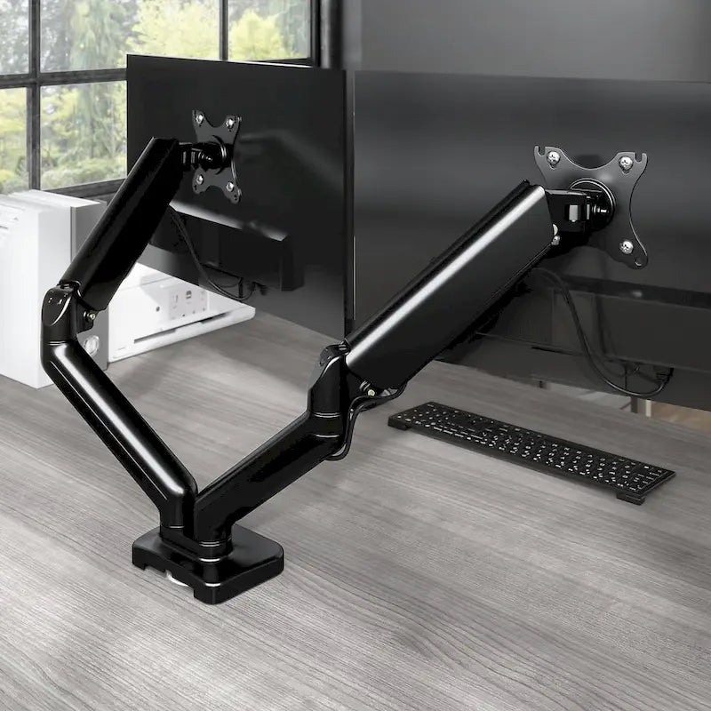 Support de bureau réglable pour deux écrans avec port USB par
