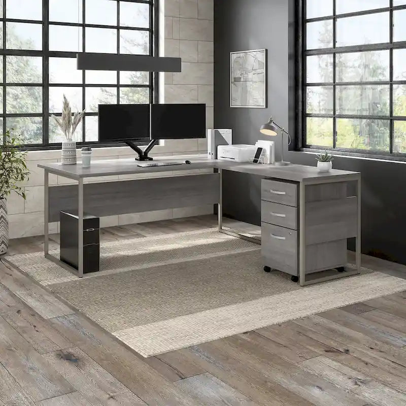 Support de bureau réglable pour deux écrans avec port USB par
