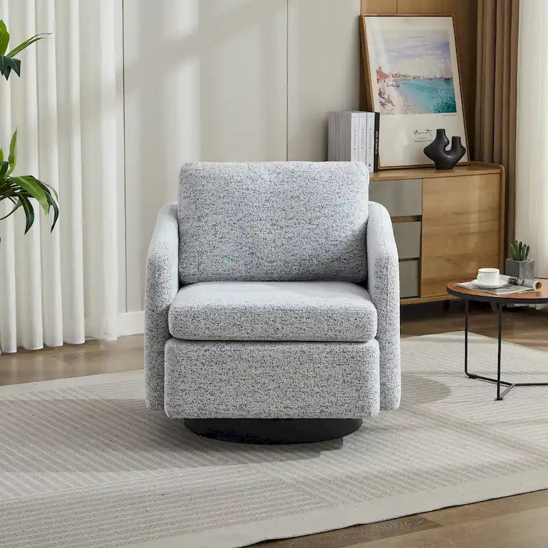 Fauteuil d'appoint pivotant en chenille pour salon