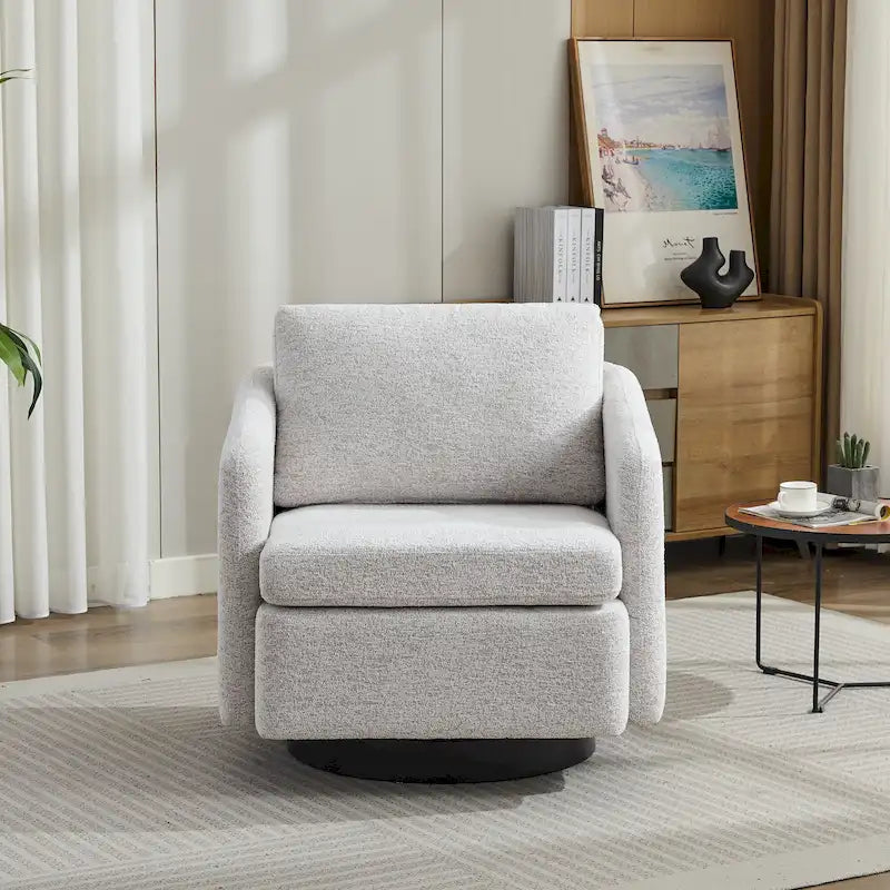 Fauteuil d'appoint pivotant en chenille pour salon