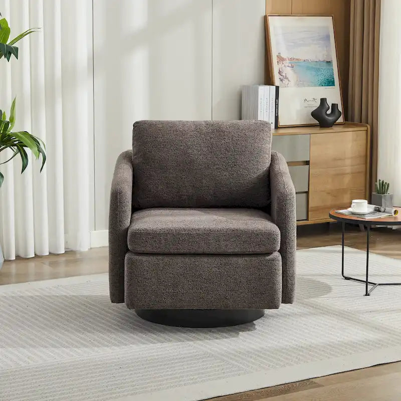 Fauteuil d'appoint pivotant en chenille pour salon