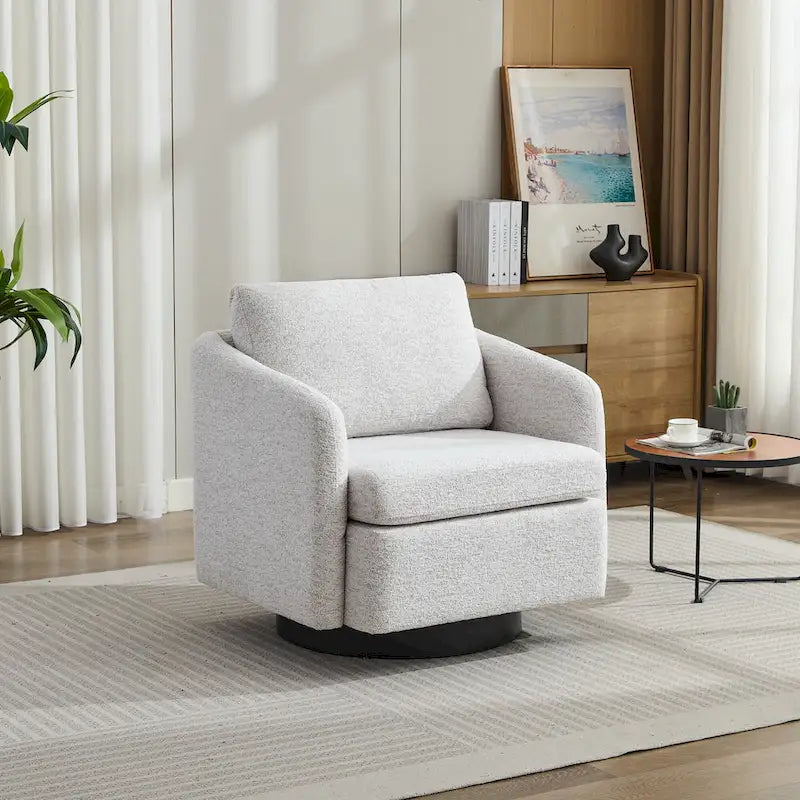 Fauteuil d'appoint pivotant en chenille pour salon