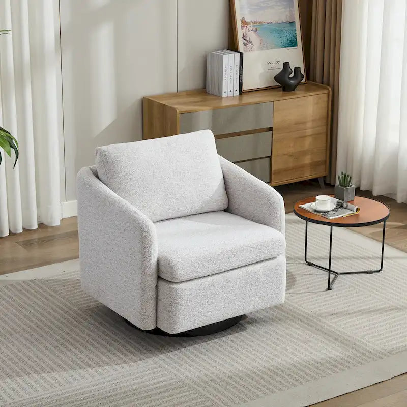 Fauteuil d'appoint pivotant en chenille pour salon