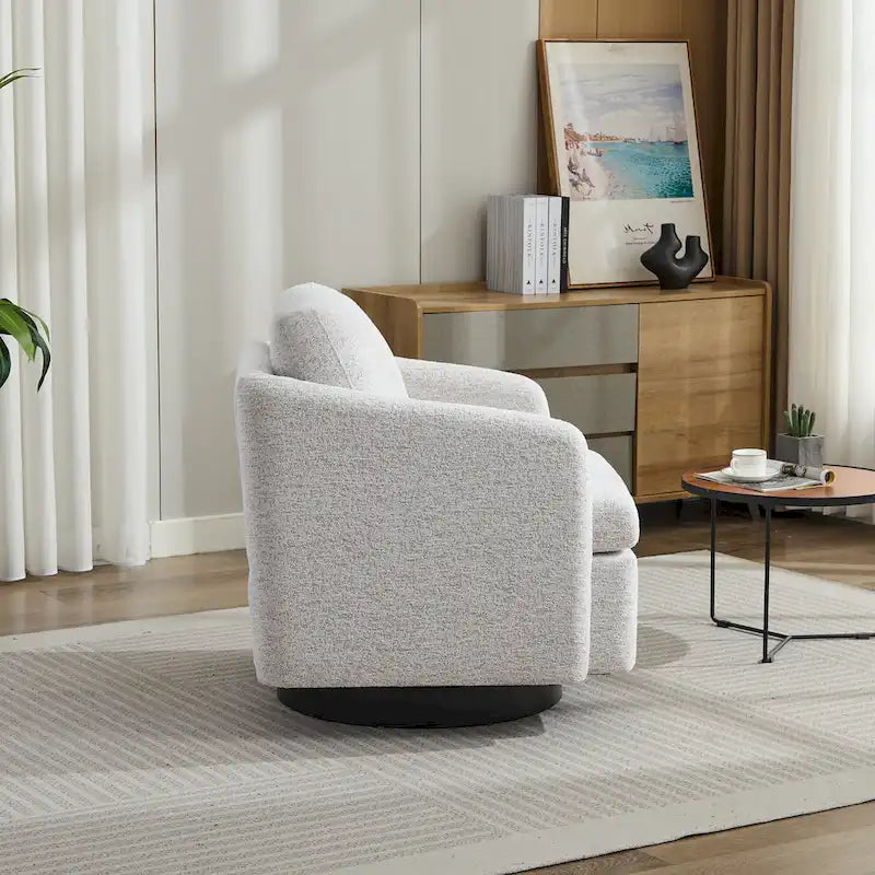 Fauteuil d'appoint pivotant en chenille pour salon