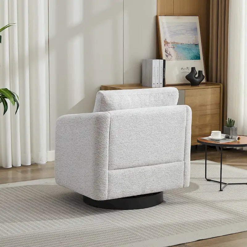 Fauteuil d'appoint pivotant en chenille pour salon