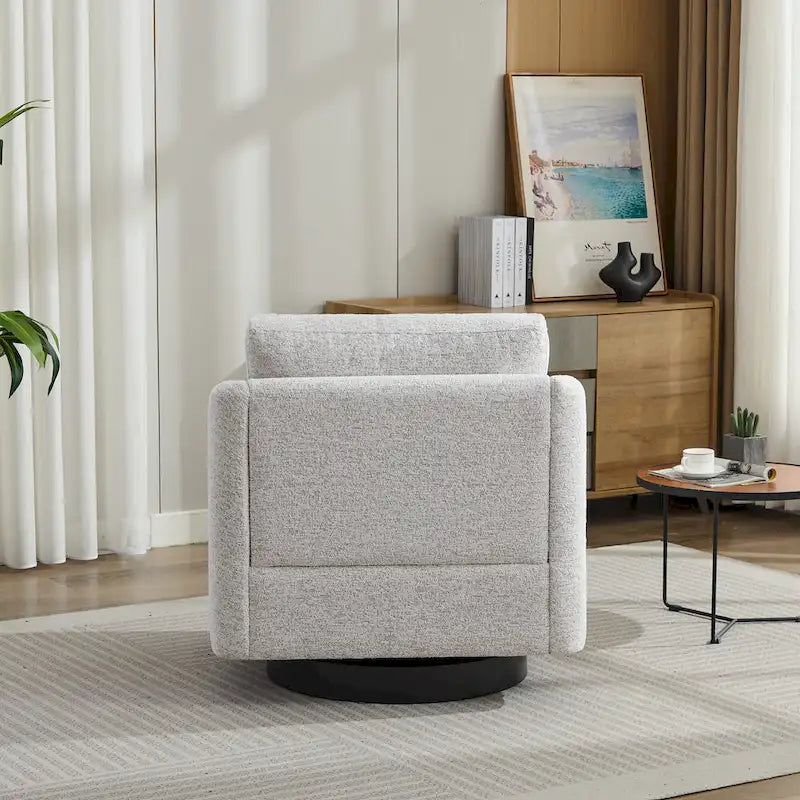 Fauteuil d'appoint pivotant en chenille pour salon