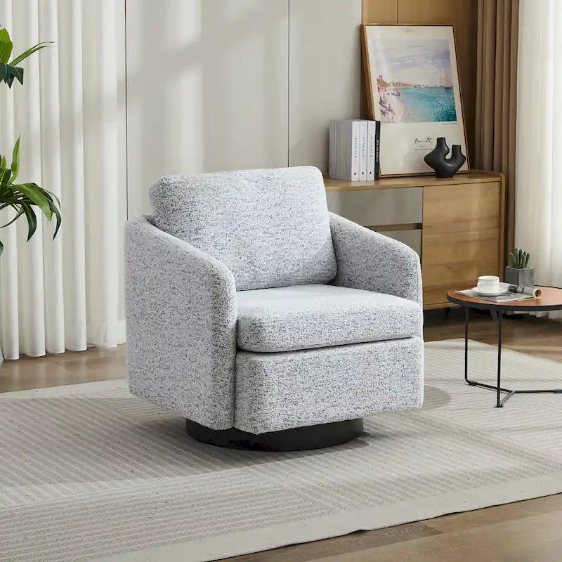 Fauteuil d'appoint pivotant en chenille pour salon