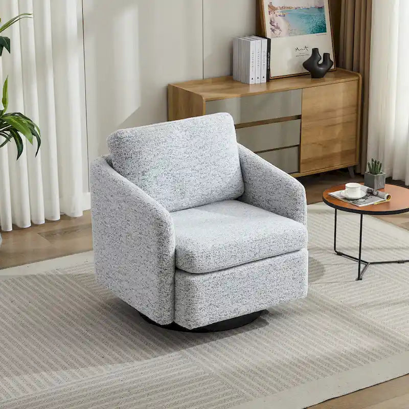 Fauteuil d'appoint pivotant en chenille pour salon