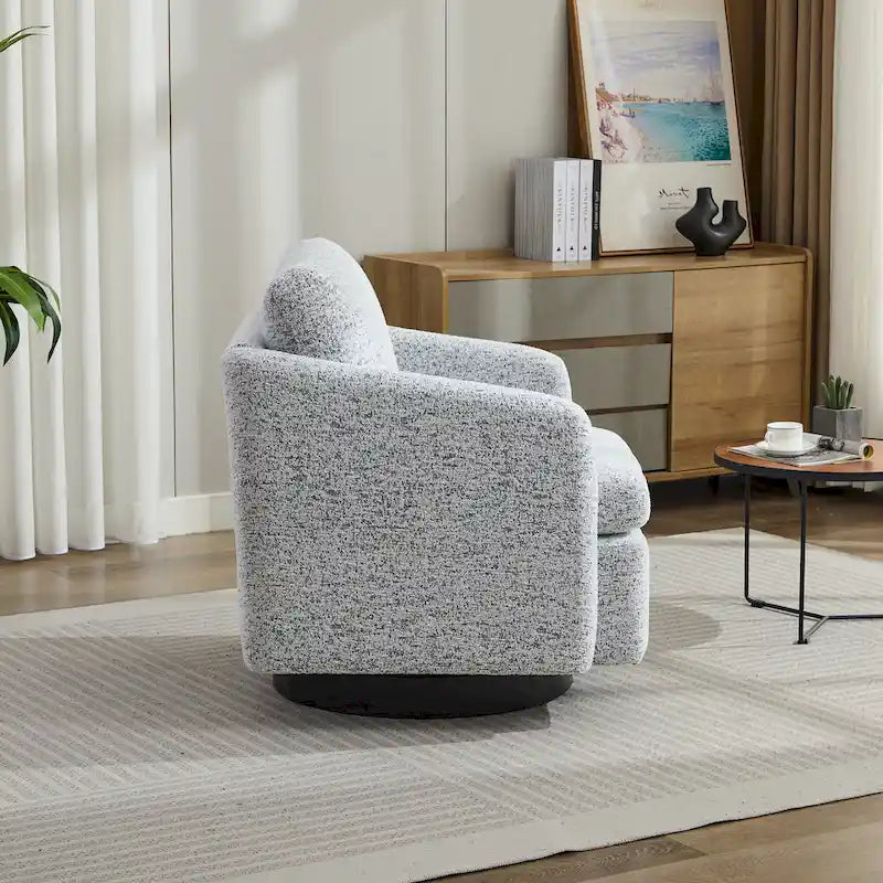 Fauteuil d'appoint pivotant en chenille pour salon