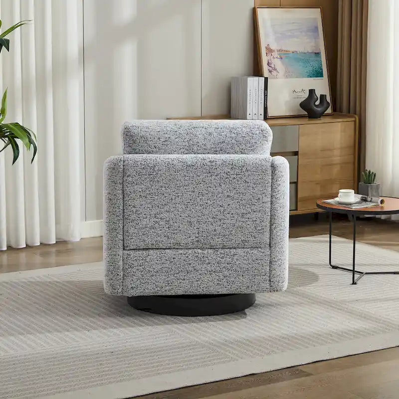 Fauteuil d'appoint pivotant en chenille pour salon