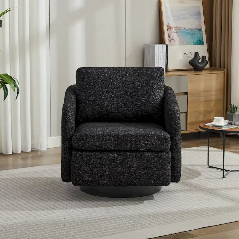 Fauteuil d'appoint pivotant en chenille pour salon