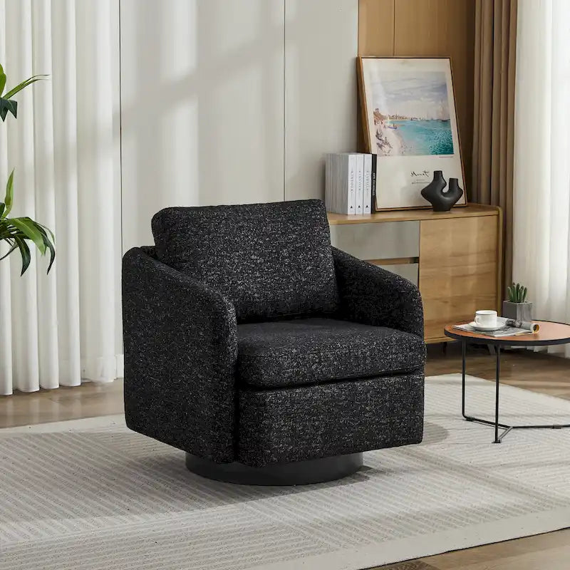 Fauteuil d'appoint pivotant en chenille pour salon