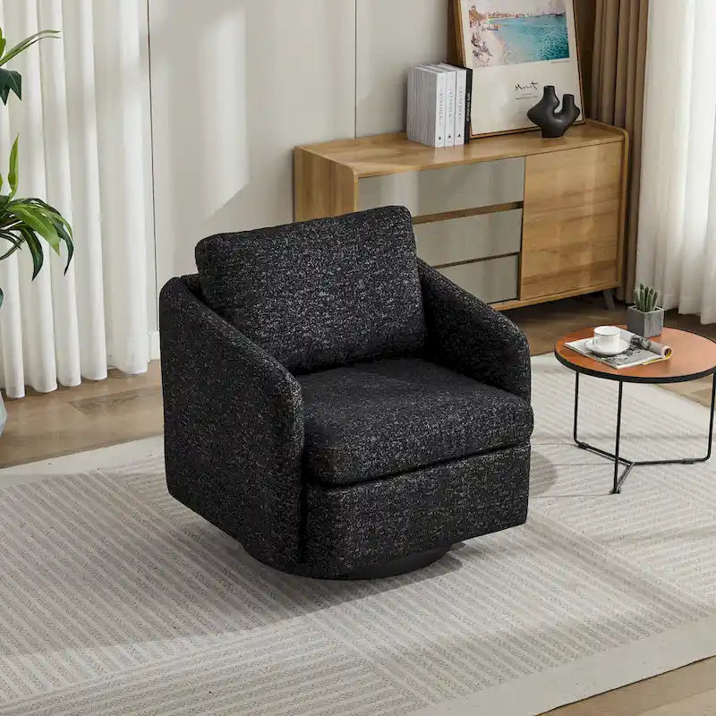 Fauteuil d'appoint pivotant en chenille pour salon
