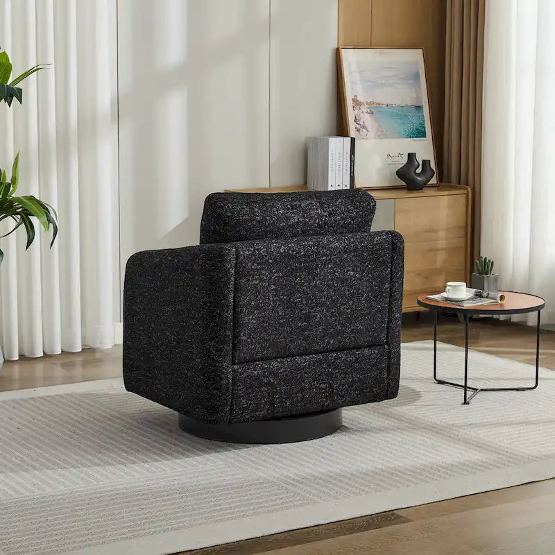 Fauteuil d'appoint pivotant en chenille pour salon