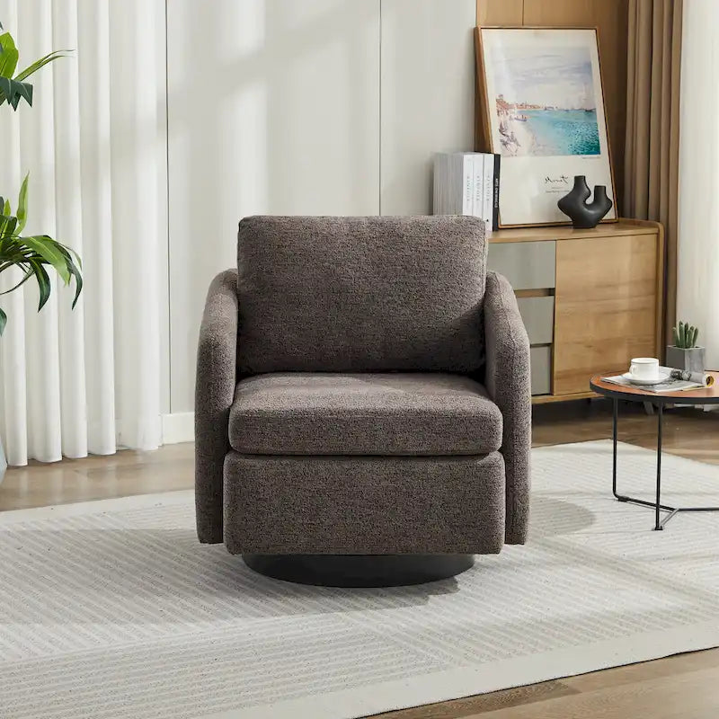 Fauteuil d'appoint pivotant en chenille pour salon
