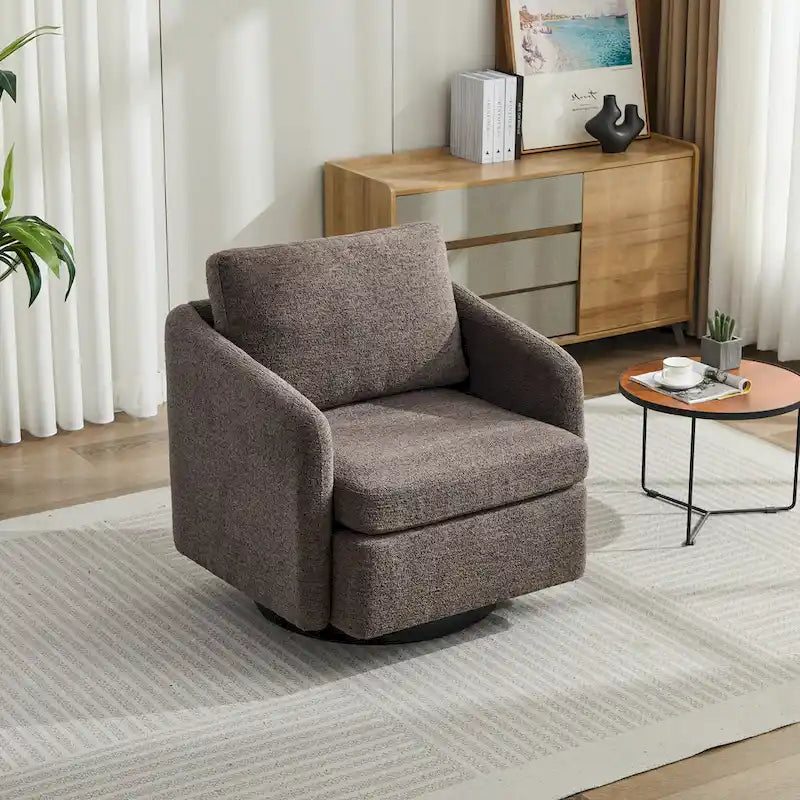 Fauteuil d'appoint pivotant en chenille pour salon