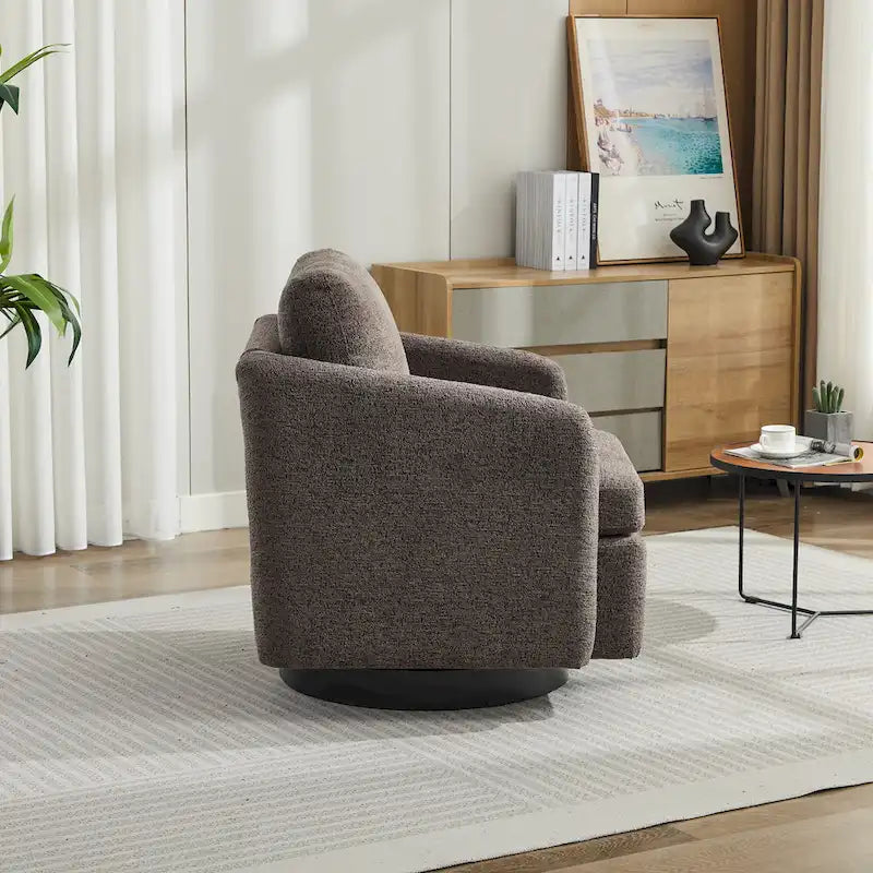 Fauteuil d'appoint pivotant en chenille pour salon