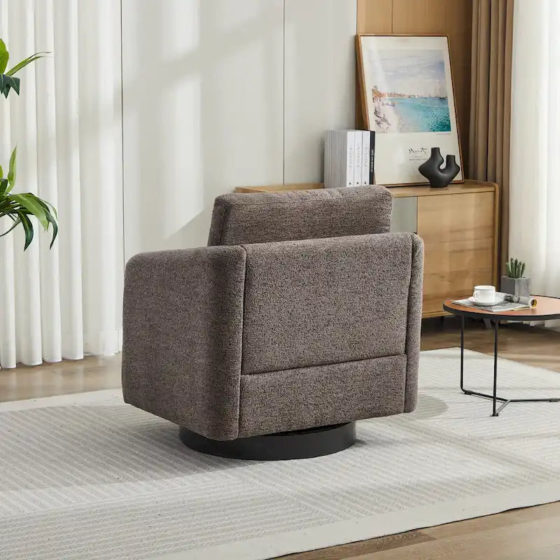 Fauteuil d'appoint pivotant en chenille pour salon