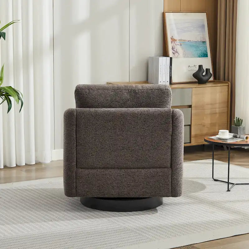 Fauteuil d'appoint pivotant en chenille pour salon
