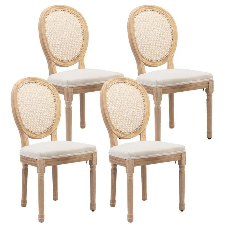 Chaises de salle à manger françaises en bois massif avec garniture cloutée (Lot de 2)