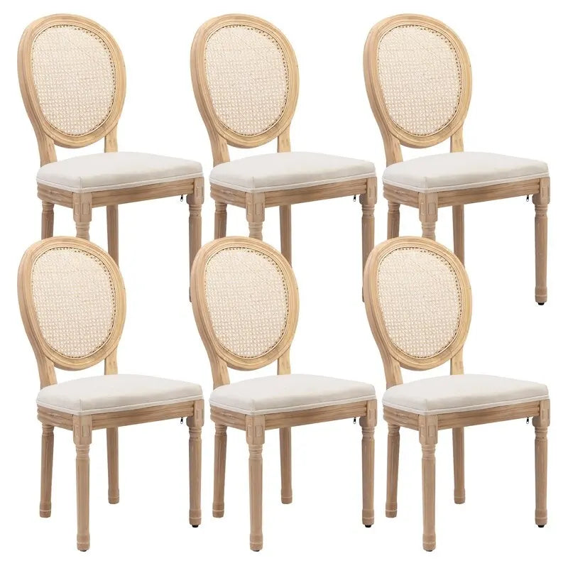 Chaises de salle à manger françaises en bois massif avec garniture cloutée (Lot de 2)