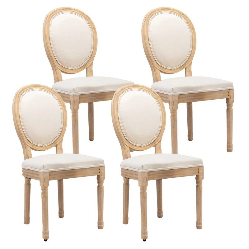 Chaises de salle à manger françaises en bois massif avec garniture cloutée (Lot de 2)