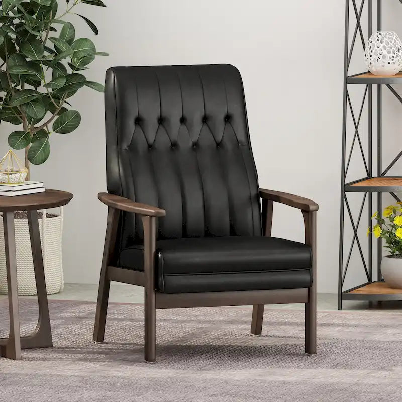 Fauteuil d'appoint dossier haut en similicuir 25,75 po