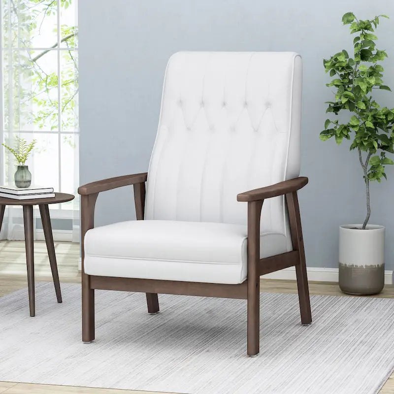 Fauteuil d'appoint dossier haut en similicuir 25,75 po