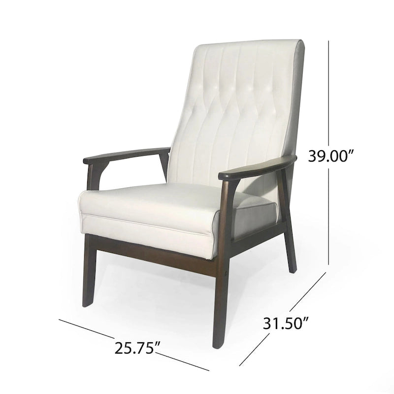 Fauteuil d'appoint dossier haut en similicuir 25,75 po