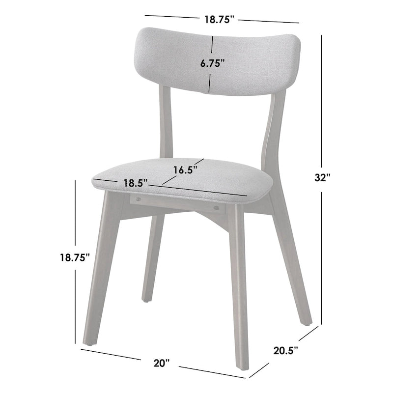 Chaise de salle à manger en bois massif (Lot de 2)