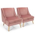 Lot de 2 fauteuils d'appoint en velours moderne avec caoutchouc – Voir détails