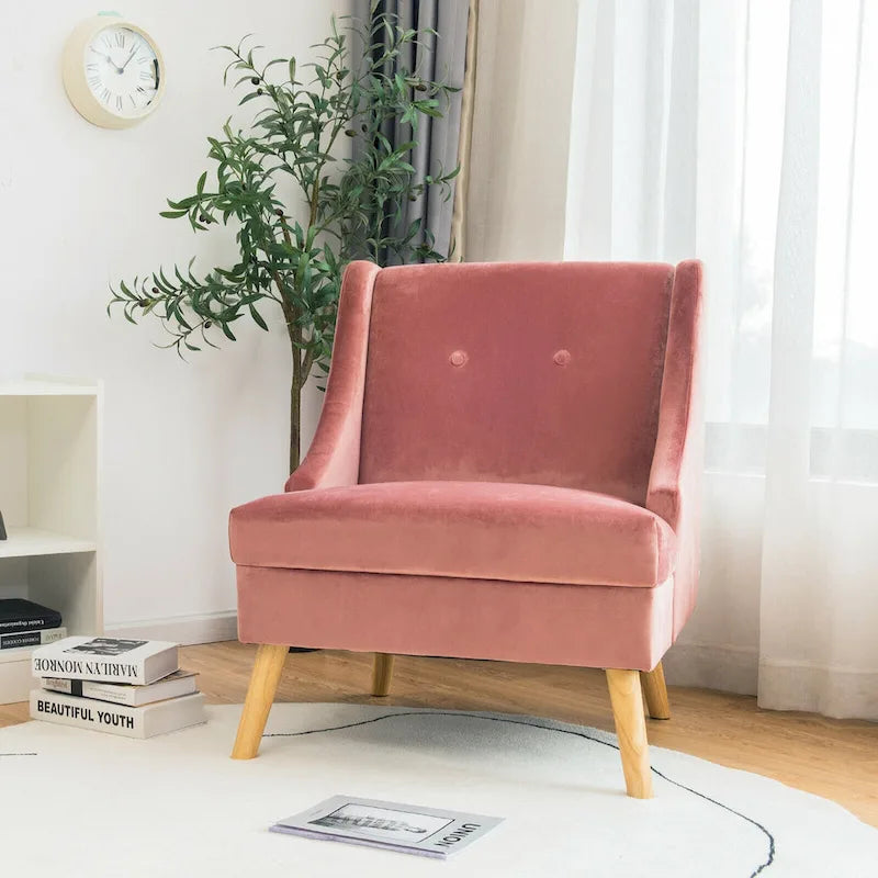 Lot de 2 fauteuils d'appoint en velours moderne avec caoutchouc – Voir détails