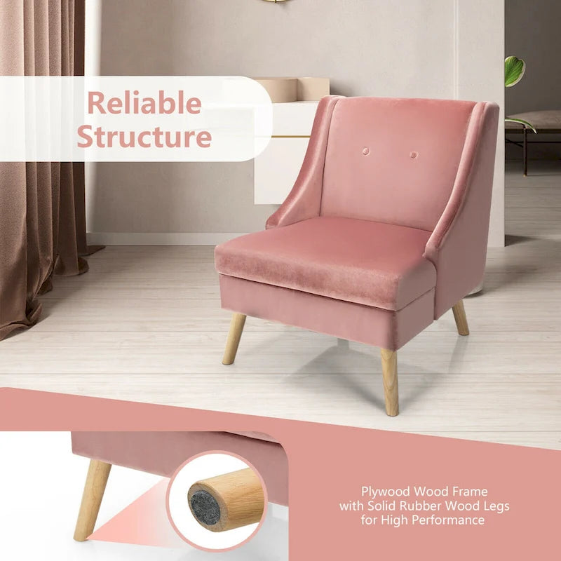 Lot de 2 fauteuils d'appoint en velours moderne avec caoutchouc – Voir détails