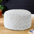 Grand pouf/ottoman rond en fausse fourrure pour l'intérieur