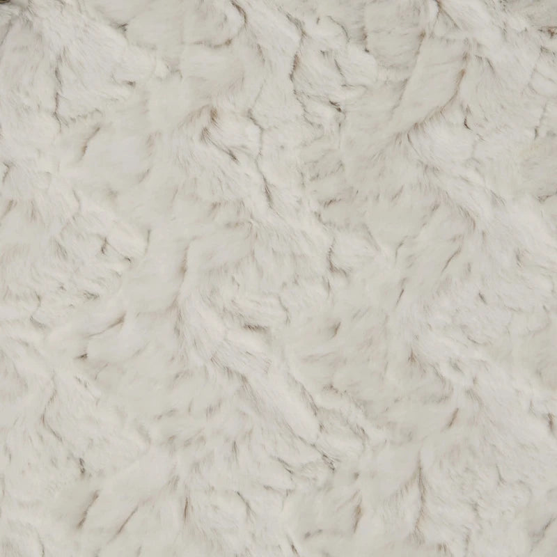 Grand pouf/ottoman rond en fausse fourrure pour l'intérieur