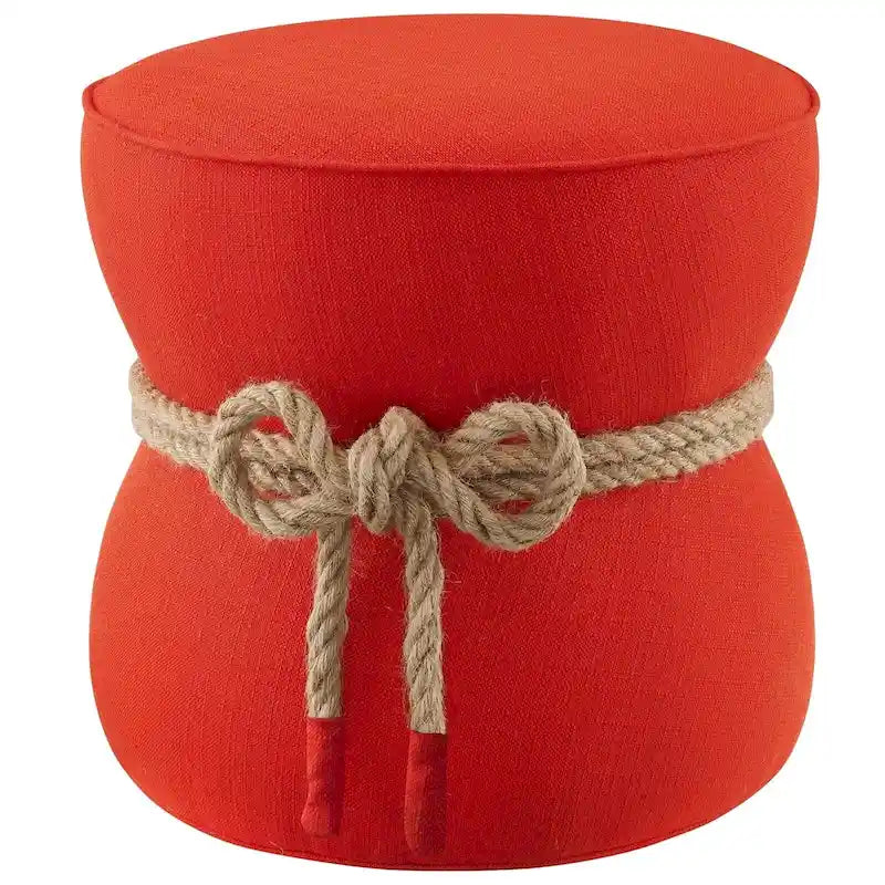 Pouffe en tissu capitonné avec cordage marin