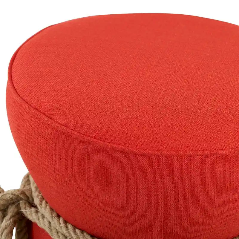 Pouffe en tissu capitonné avec cordage marin