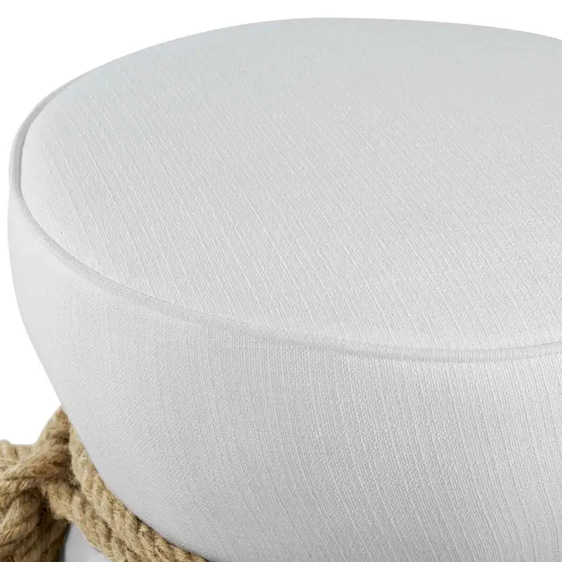 Pouffe en tissu capitonné avec cordage marin