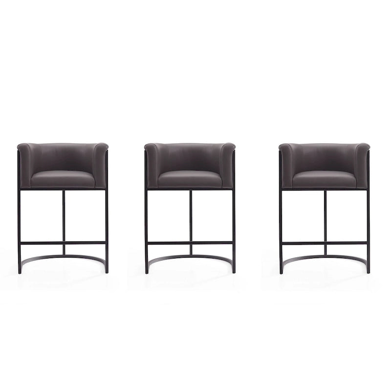Tabouret de bar en métal noir, hauteur comptoir, 33,8 po (ensemble de 3)