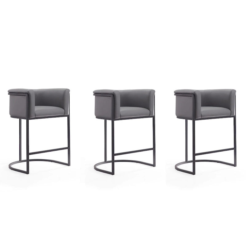 Tabouret de bar en métal noir, hauteur comptoir, 33,8 po (ensemble de 3)