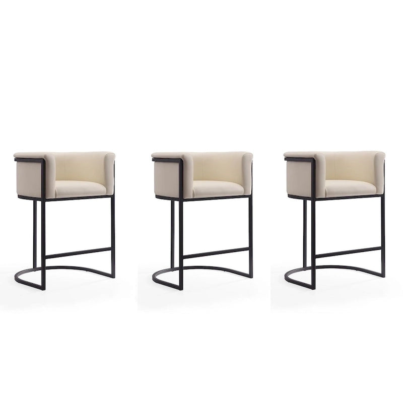 Tabouret de bar en métal noir, hauteur comptoir, 33,8 po (ensemble de 3)