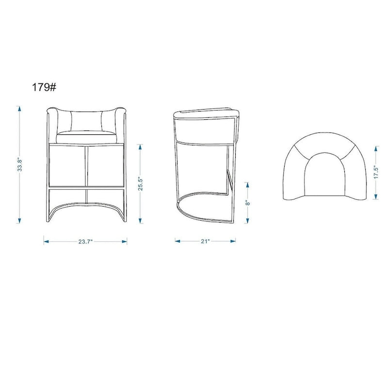 Tabouret de bar en métal noir, hauteur comptoir, 33,8 po (ensemble de 3)