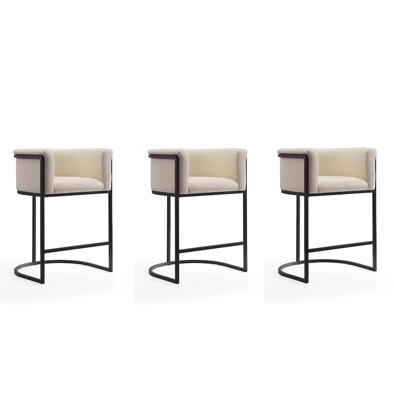 Tabouret de bar en métal noir, hauteur comptoir, 33,8 po (ensemble de 3)