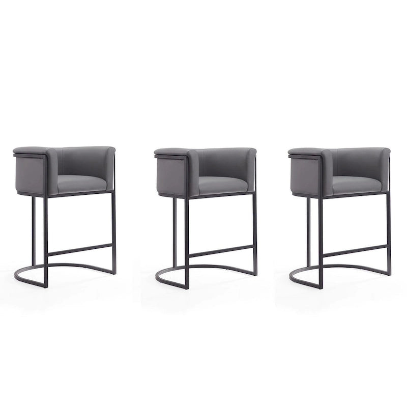 Tabouret de bar en métal noir, hauteur comptoir, 33,8 po (ensemble de 3)