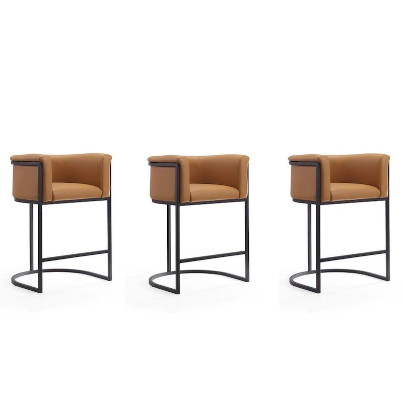 Tabouret de bar en métal noir, hauteur comptoir, 33,8 po (ensemble de 3)
