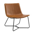 Fauteuil bas en similicuir rembourré