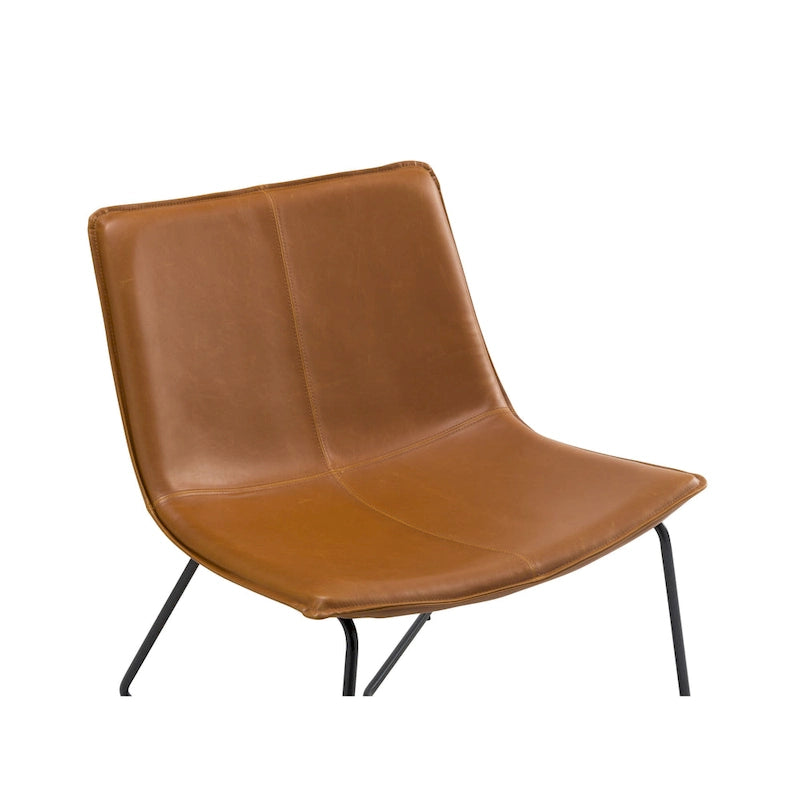 Fauteuil bas en similicuir rembourré