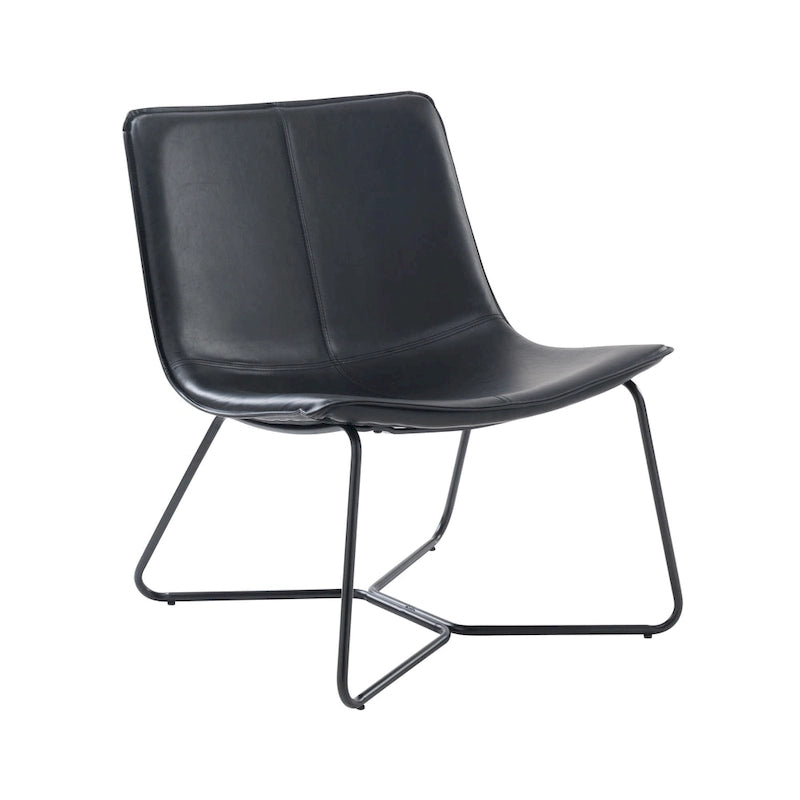 Fauteuil bas en similicuir rembourré