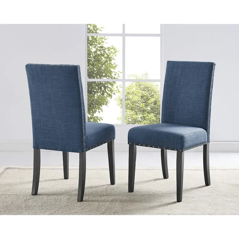 Chaises de salle à manger en tissu cloutées (lot de 2)