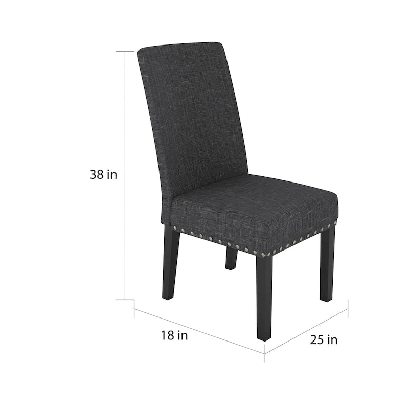 Chaises de salle à manger en tissu cloutées (lot de 2)